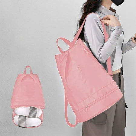 KCGYNP Dry Wet Separation Swimming Backpack Waterproof Sports Equipment Storage 15.75x11.42x7.48in with Shoe Compartment Gym Beach Yoga Travel Bag