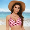 thumbnail image 5 of Women's Push Up V Neck Bikini Tops Criss Cross Back Padded Bathing Suit Top Only, 5 of 8