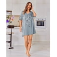 thumbnail image 3 of Ekouaer Oversized Sleep Shirts for Women Plus Size V Neck Nightgown Short Nightgowns for Women, 3 of 6