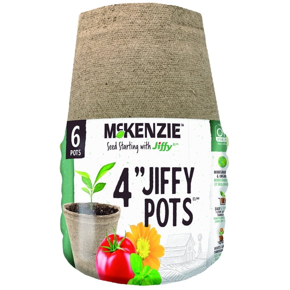 Pots en tourbe ronds Jiffy, biodégradable, 4 po, lot de 6
