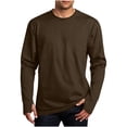 thumbnail image 2 of QSXADF Long Sleeve Workout Shirts for Men Athletic Tees Thumbhole Solid Lightweightful Crew Neck Long Sleeve Base Layer Athletic Top Men's Fall Winter Tops, 2 of 6