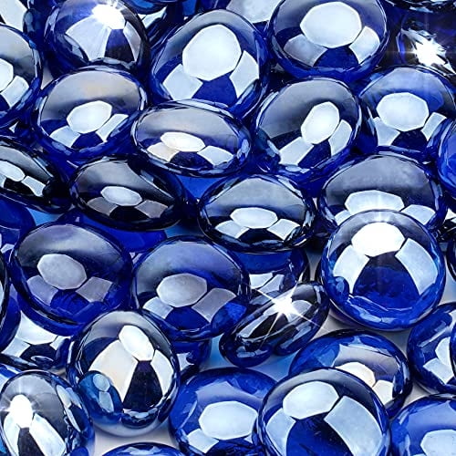 Perlas de vidrio ignífugo Stanbroil, 4,5 kg — 1,27 cm, color azul cobalto real