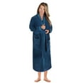 thumbnail image 5 of Unisex Luxurious Plush Turkish Cotton Kimono Robe, Medium, Aqua-Blue by Blue Nile Mills, 5 of 9