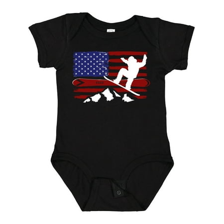 

Inktastic Snowboarding US Flag Boys or Girls Baby Bodysuit