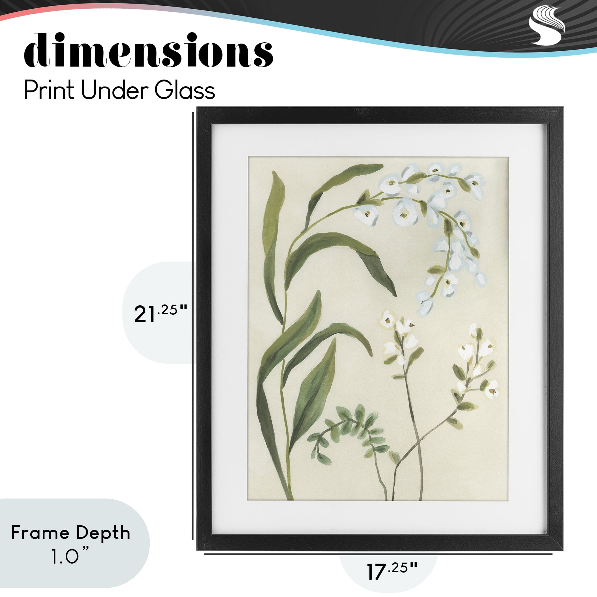Stupell Industries Soft Snowdrop Stems Black Framed Print Under Glass, design by June Erica Vess
