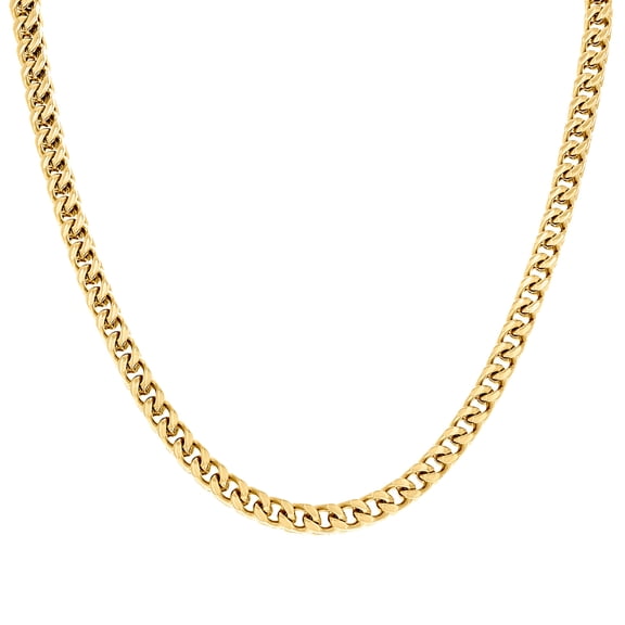 Yellow Stainless Steel Unisex 6mm 24 Inch Franco Fashion Chain Necklace Chain Necklace for Women and Men