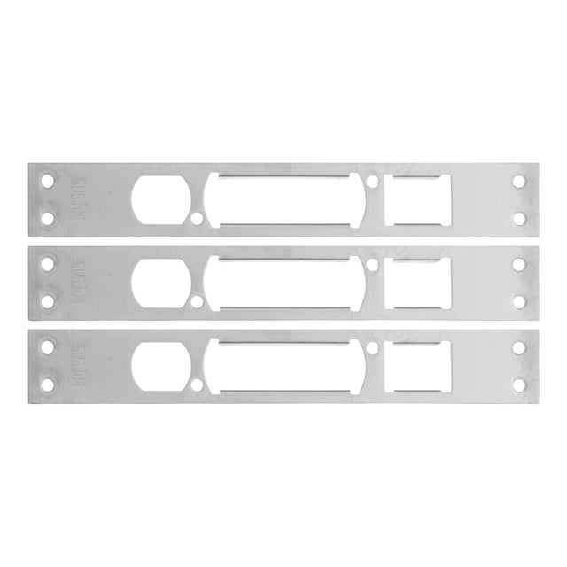 3 Pcs Serrure de Sécurité Plaque de Gâche pour Porte d'Entrée Acier Inoxydable Serrure de Porte d'Entrée Plaque de Serrure Réglable pour Portes Extérieures Support de Renforcement de Porte d'Entrée