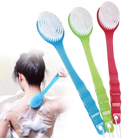 Shower Back Brush, Bath Body Brush Back Scrubber with Long Handle, Soft Bristles Massager for shower, Wet or Dry Brushing, Exfoliating, Detox & Cellulite, Blood Circulation, Body Washer for Men Women