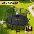 thumbnail image 3 of FIZITI Trampoline 12FT 14FT , Trampoline with Enclosure, Basketball Hoop,Ball, LED Light and More Gifts, 1400LBS Trampoline for 2-3 Adults/ 6-7 Kids, Outdoor Backyard Trampoline, 3 of 12