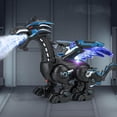 thumbnail image 2 of Walking Dinosaur Realistic Remote Control Water Mist Walking Spray Spray Holiday Present Black, 2 of 7