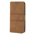 thumbnail image 2 of For Iphone 14 Embossed Striped Magnetic Case (Brown), iPhone 14, 2 of 6