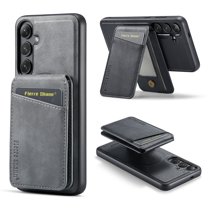 Cutyskin for Samsung Galaxy S23 FE Wallet Case, Detachable Credit Card Holder [RFID Blocking] [Compatible with MagSafe] Premium PU Leather Kickstand Back Flip Magnetic Clasp Shockproof Case, Gray