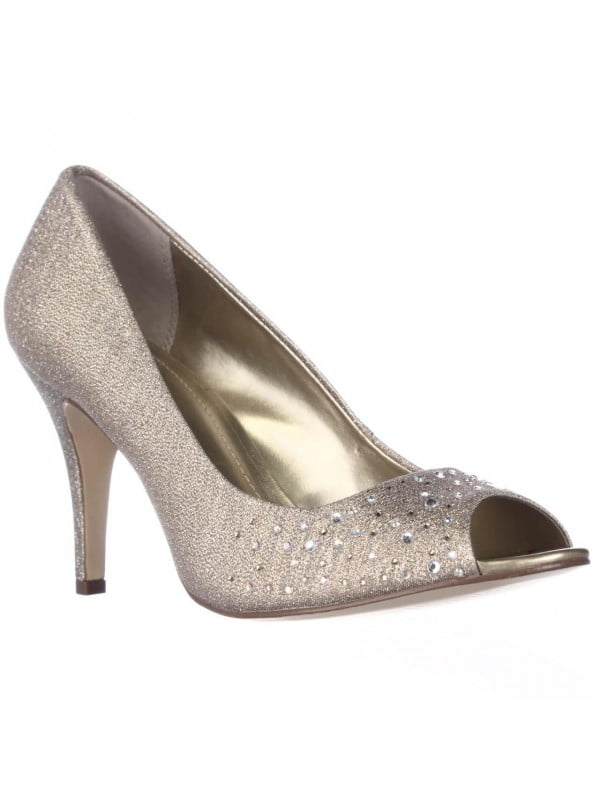 gold dress pumps