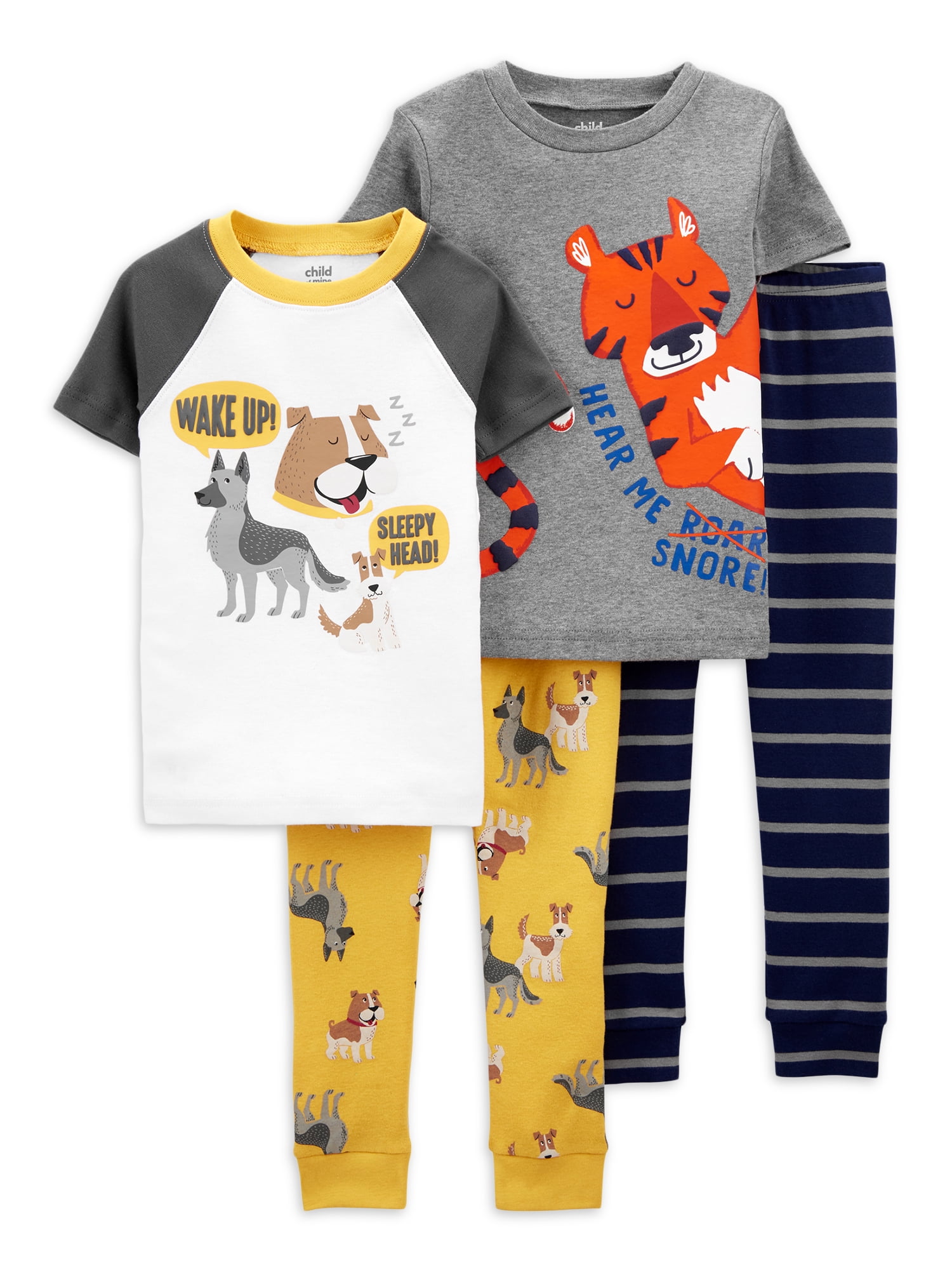 Carter's Child of Mine Baby Boys & Toddler Boys Snug Fit Cotton Short  Sleeve Pajamas 4pc Set (12M-5T) - Walmart.com