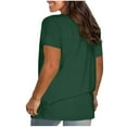 thumbnail image 5 of Trendy Tops for Women 2025 Women's Fashion Printed T Shirt 3/4 Sleeves Blouse Round Neck Casual Blouses for Women Army Green S, 5 of 8