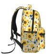 thumbnail image 3 of Easygdp Navy Blue Leaf Sunflower Mochila Ergonómica Versátil para Laptop - Múltiples Bolsillos, Correas Ajustables, Unisex para Escuela, Viajes y Actividades al Aire Libre-One Size, 3 of 5