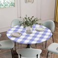 thumbnail image 5 of Round Fitted Tablecloth,Farmhouse Pastoral Lavender Lattice Circle Table Cover Waterproof Table Cloth with Elastic Edge,Purple Buffalo Checkered Outdoor Tablecloths for Kitchen Picnic 36-44in, 5 of 9