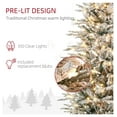 thumbnail image 6 of 7.5ft Pre Lit Flocked Christmas Tree, Warm Yellow Lights, Auto Open, Indoor Holiday Tree with Steel Base & Replacement Bulbs, 6 of 9