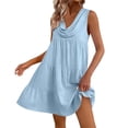 thumbnail image 3 of Yteetum Summer Dresses for Women Sleeveless V Neck Mini Dresses Sundress Casual Solid Loose Fits Lightweight Comfy Travel Vacation Dress, 3 of 8