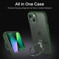 thumbnail image 5 of for iPhone 14  Case, iPhone 13 Case with Invisible Stand [Compatible with Magsafe], Full Body Protective Cover Slim Shockproof Kickstand Phone Case for iPhone 13/14 6.1", Green, 5 of 16