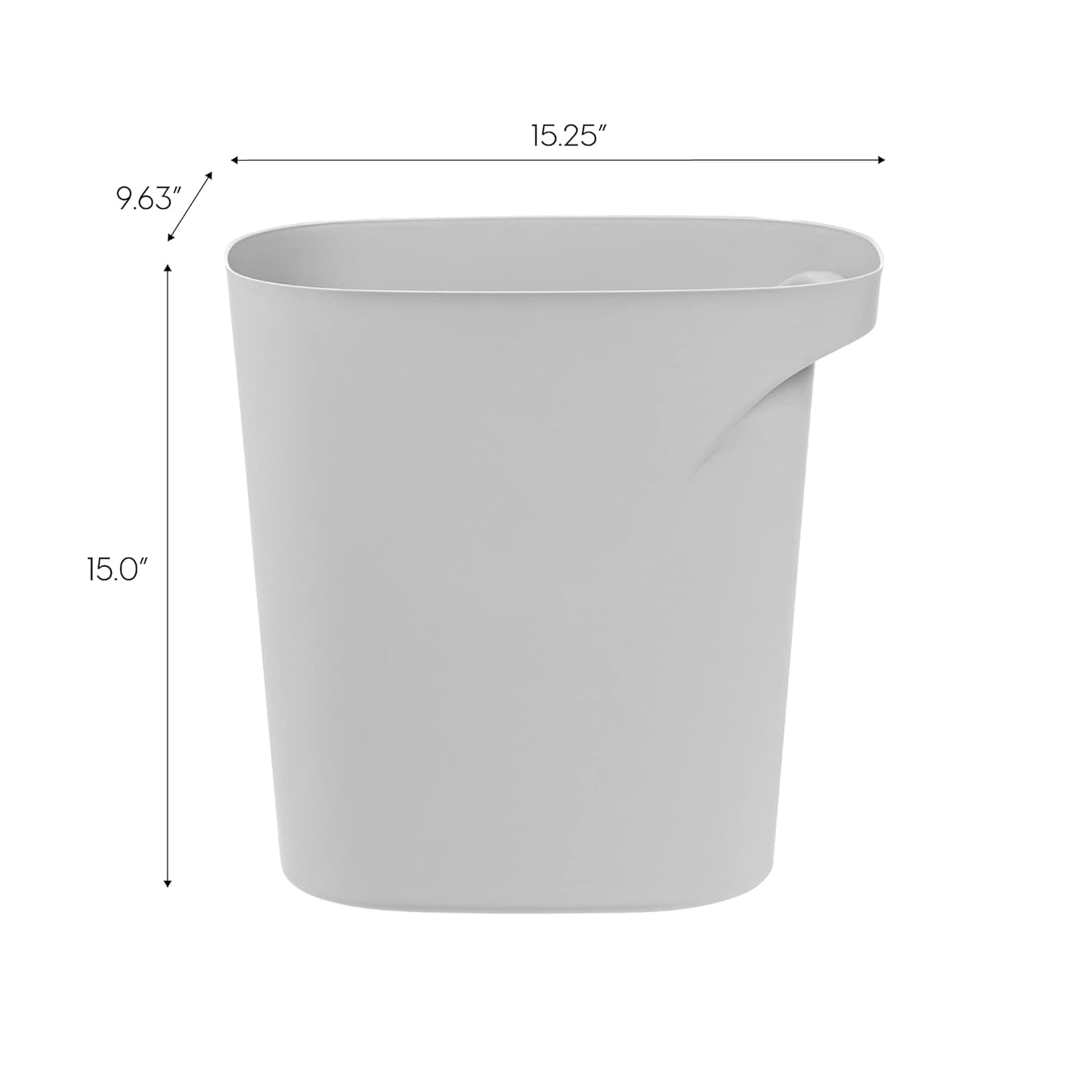 IRIS 6 Gal Plastic Trash-Can for Bathroom-Kitchen-Bedroom, Gray, 3Pk