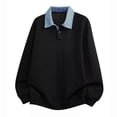 thumbnail image 4 of Admvng Men's Fake Two-piece Lapel Daily Casual Long Sleeve Spring Fall Shirt, 4 of 5