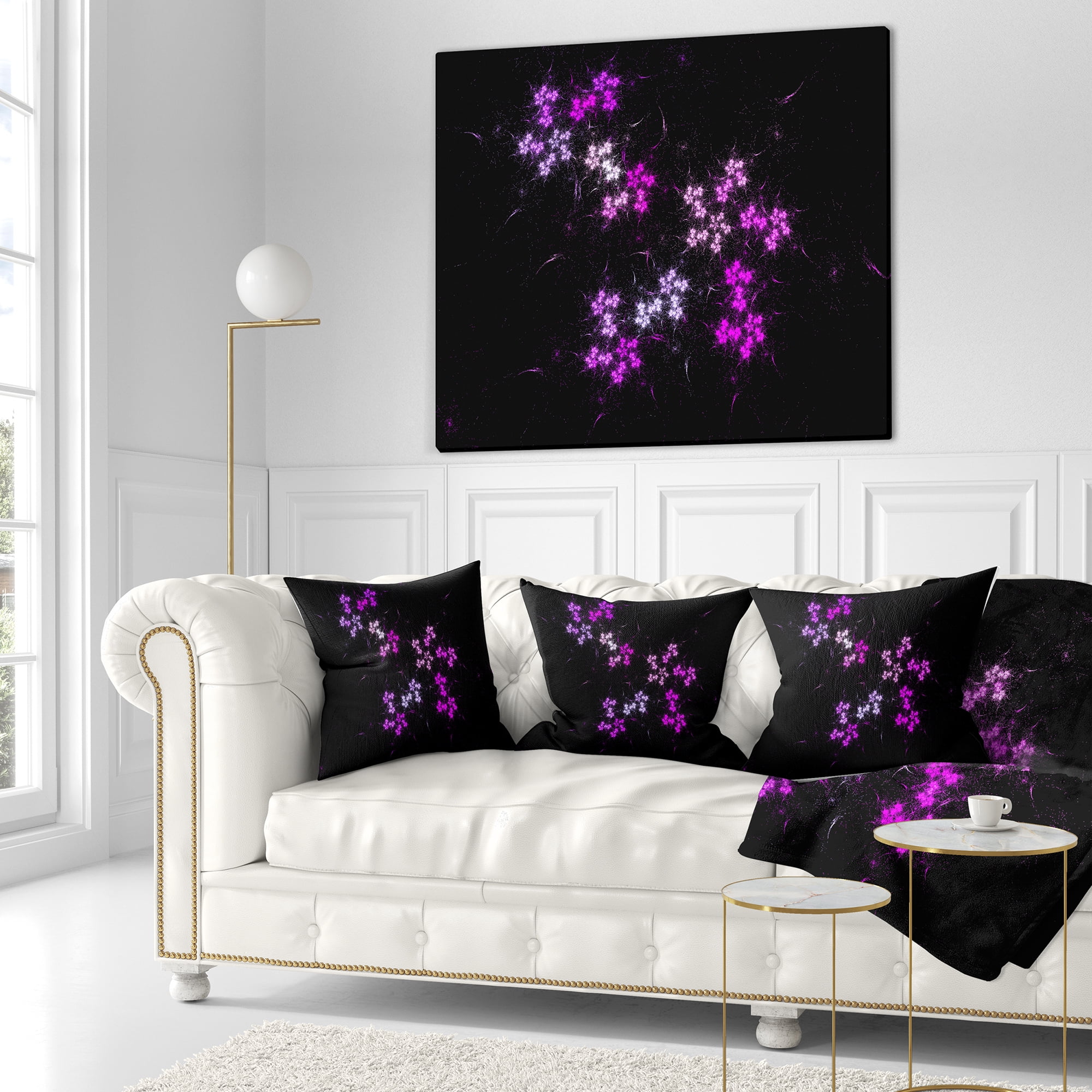Designart Placer Stars in Distant Galaxy - Abstract Throw Pillow - 16x16