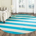 thumbnail image 2 of SAFAVIEH Montauk Saranna Striped Cotton Area Rug, Turquoise/Ivory, 9' x 12', 2 of 10
