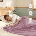 thumbnail image 2 of YAKEE Electric Heated Blanket 84"x90" Queen Size with Dual Control, 4 Heat Levels, 10-Hour Auto-off, Soft Coral Fleece, Overheat Protection, Purple, 2 of 8