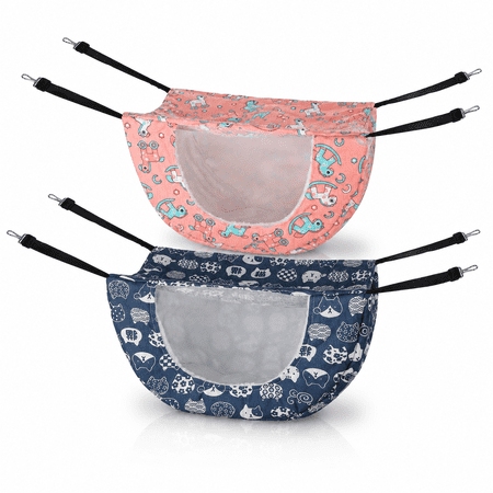 2PCS Cat Hammocks Soft Cute Pet Hanging Beds Adjustable Cat Cage Hammocks Comfortable Pet Hammock Beds for Puppy Kitten Hamster Rabbit Ferret