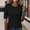 Black, variant on Delayuji Women's Short Sleeve Knitted T-Shirt Fashion Solid Color Crew Neck Elegant Lightweight Pullover Top Spring Summer Outfit
