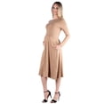 thumbnail image 4 of Maternity Boat Neck Fit N Flare Pocket Midi Dress, 4 of 11
