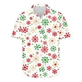 thumbnail image 5 of Rciityk Black Mens Christmas Holiday T Shirt Summer Casual Short Sleeve Button Up Shirts Vacation Hawaiian Snowflake Xmas Tree Print Tshirt, 5 of 5
