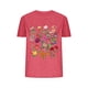 thumbnail image 1 of Blusas de Verano de las Mujeres Flor Impresa Cuello Redondo Manga Corta Superior, Verano Superior de las Mujeres, 1 of 4