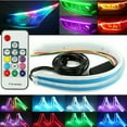 thumbnail image 5 of 2x 60CM RGB Slim Sequential Flexible LED DRL Turn Signal Strip Remote Headlight, 5 of 12