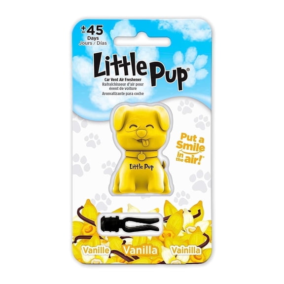 Little Pup 96628 Vanilla Scent Car Air Freshener Clip Provides Long-Lasting Freshness in a Compact Design, Fights Odors for up to 45 Days, pack of 1