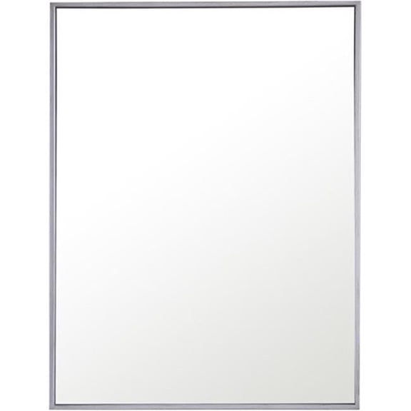 24 in. Eternity Metal Frame Rectangle Mirror, Silver
