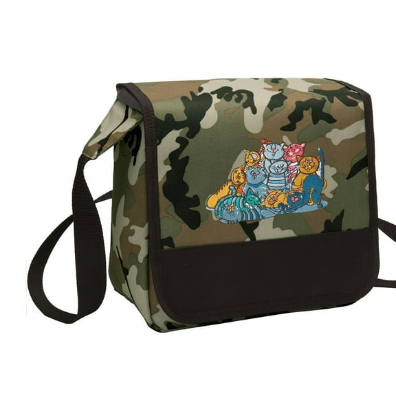 CAMO Cats Lunch Bag Stylish Cat CAMO Lunchbox Cooler for School or Office - Men or Women