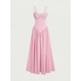 thumbnail image 6 of Elegant Pink Spaghetti Strap Pleated Maxi Dress For Wedding Guest Formal Summer Occasion, 6 of 7