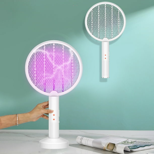 Snorda Electric Fly Swatter Racket 2 In 1 Smart Anti mosquito Racket With USB Rechargeable Base Powerful Mosquitoe Trap Lamp With 3 Layer Security