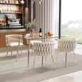 thumbnail image 7 of StnTalk 51" Minimalist Glass Dining Table, Modern Tempered Glass Top Kitchen Table with Silver Metal Legs, Space-Saving Desk for Small Spaces, Apartment & Home Office, 7 of 7