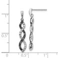 thumbnail image 4 of Finest Gold 14K White Gold Black & White Diamond Twisted Post Earrings, 4 of 4