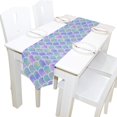 thumbnail image 5 of Coolnut Table Runner 13"x90", Watercolor Rainbow Scales Washable Table Cloth Runner for Holiday Home Wedding Table Top Decoration, 5 of 5