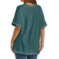 thumbnail image 3 of MOSHU Oversized T Shirts for Women Quilting Stitching Womens Shirts Classic Trendy Casual Tops, 3 of 5
