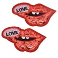 thumbnail image 2 of 2pcs DIY Embroidered Sequins Red Lips Patch Sewing Sticker For Clothing Bags Hats  Type B, 2 of 8