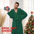 thumbnail image 3 of Men's Bathrobe with Hood, Soft Long Towel Robe for Men - Super Absorbent Quick Dry yet Warm, 3 of 6