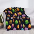 thumbnail image 3 of Uemuo Lovely Planet Printed Throw Blanket for Couch, Fluffy Fuzzy Blankets for Bed, Sofa, Cozy Flannel Faux Fur Blanket-50"x40", 3 of 6