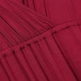 thumbnail image 4 of Women's Wrap Maternity Dress Half Sleeve Empire Waist Midi Dress with Belt, 4 of 9