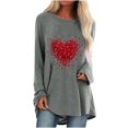 thumbnail image 1 of Moda Mujer O Cuello Camiseta de manga larga Otoño Día de San Valentín Impresión Blusa suelta Tops Fridja FKASFK2561, 1 of 8