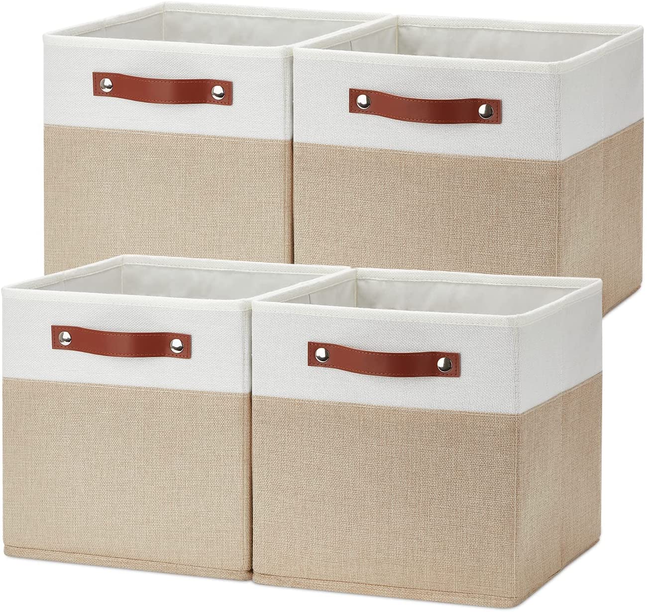 Fabric Storage Cubes Bins, 11 inch Cube Storage Baskets, Foldable Cube